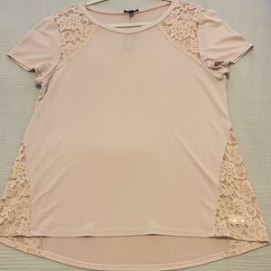 Express Blush Lace Detail Top